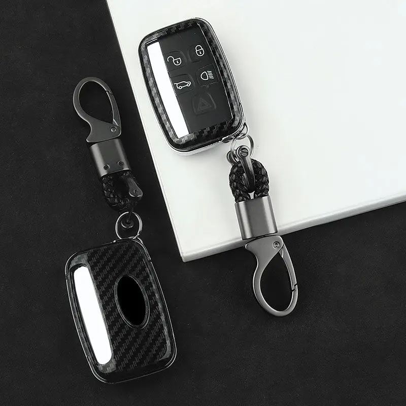 

Carbon Fiber ABS Car Remote Key Case For Land Rover Range Rover Evoque Sport Freelander Discovery Velar For Jaguar XE XF XJ