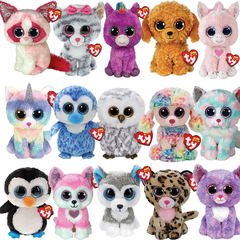 

15CM Ty Beanie Big Eyes Cute Mai Kiki Heather Freedom Kitty Garfield Cat Plush Toy Stuffed Animals Doll Kids Toys Children Gifts