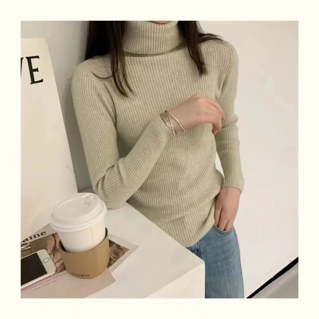 

Женская осенне-зимняя футболка с длинным рукавом, женское нижнее белье, универсальный свитер, вязаный Топ