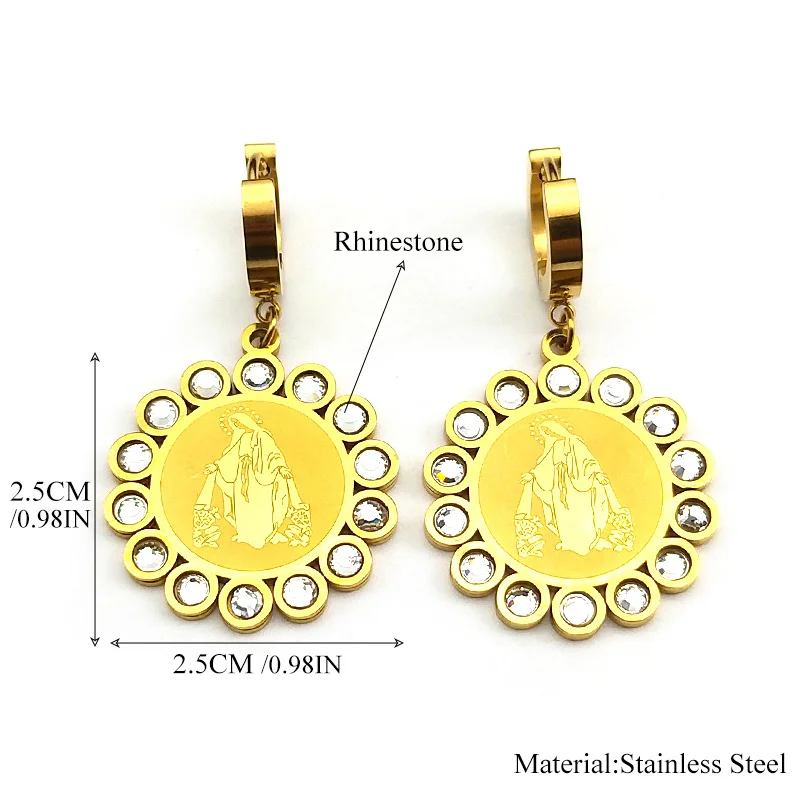 Женские серьги-кольца с молитвенным обручем из нержавеющей стали