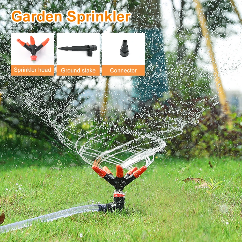 

Lawn Sprinkler Automatic 360° Rotating Garden Water Sprinklers Nozzle Adjustable 5 Nozzles Lawn Irrigation Watering Tools