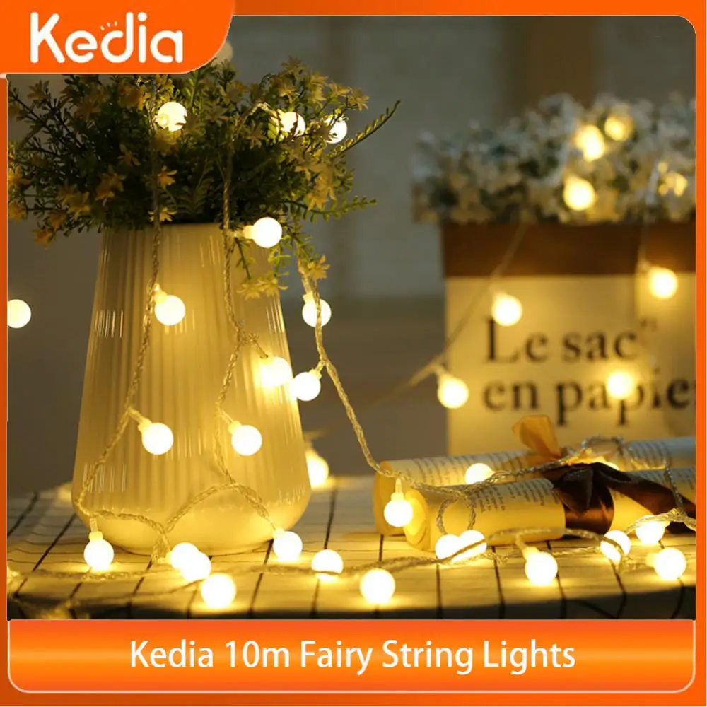 

Волшебная гирсветильник Kedia, 10 м, 100 светодиодов, водонепроницаемое декоративное освещение для спальни, улицы, рождественской елки