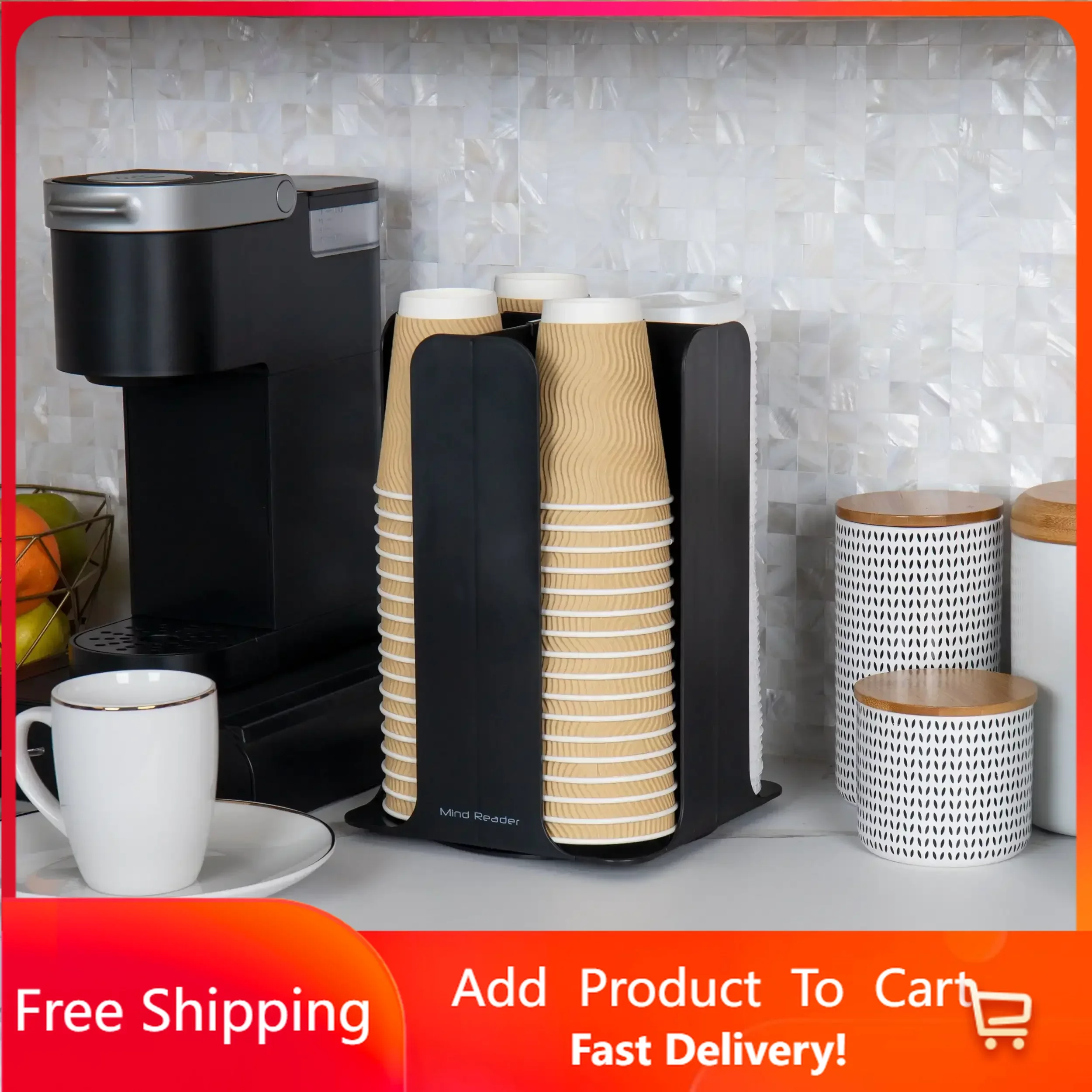 

Totem Breakroom Cup and Lid Holder kitchen organizer ，Disposable cup storage，Water bottle storage Rapid Transit