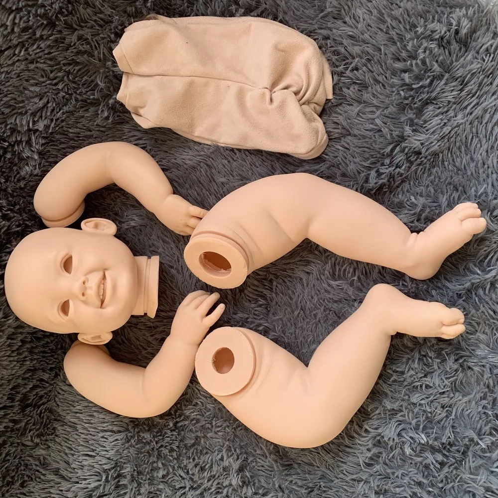 Reborn Doll Kit 28 Inches Realistic Toddler Cammi Smile Face Unpainted Unfinished Parts Bonecas DIY Blank on - Набор для создания восстановленной куклы 28 дюймов реалистичной малышки Кэмми со смеющимся лицом, неокрашенные незаконченные части, куклы Boneca