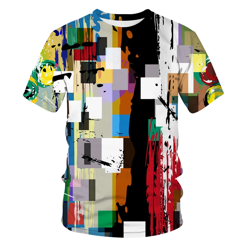 

Футболка Мужская/женская оверсайз с 3d-графическим принтом, топ с абстрактным художественным принтом в стиле граффити, модная уличная одежд...