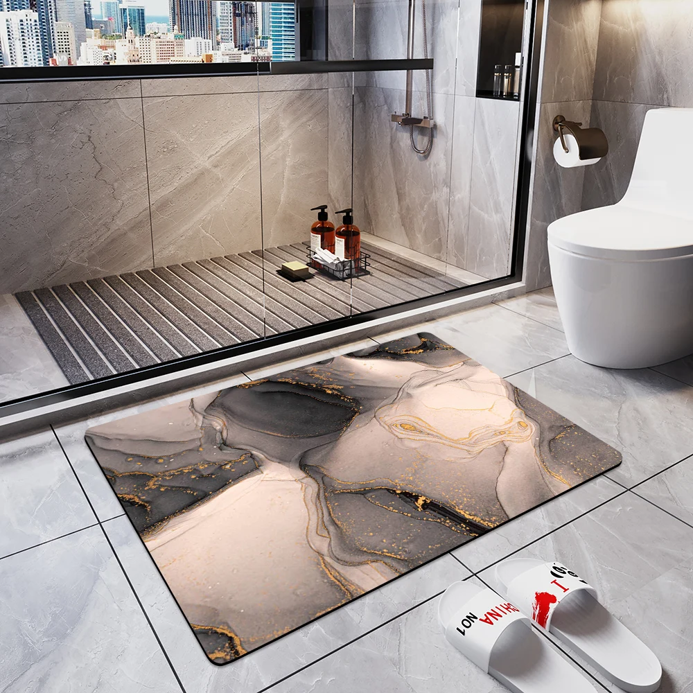 

Bathroom Shower Room Foot Mat Home Toilet Bath Entrance Doormat Bathtub Absorbent Non-Slip Carpet Kitchen Bedroom Door Floor Rug
