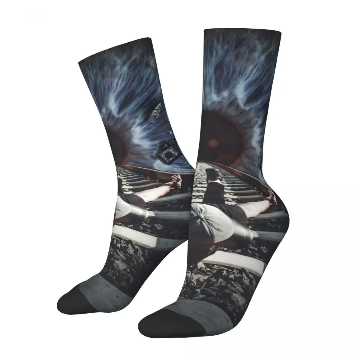 

Hip Hop Vintage Falling In My Crazy Men's compression Socks Ocean Eyes Harajuku Seamless Printed Happy Crew Sock Boys Gift