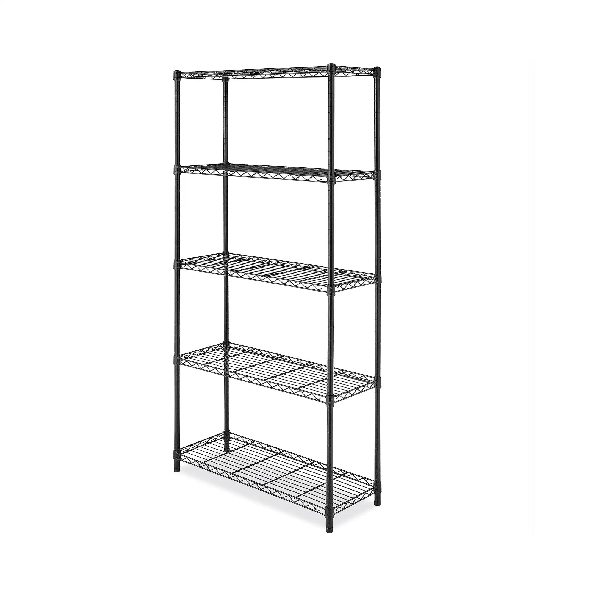 

Whitmor Adjustable 36"W x 14"D x 72"H 5-Shelf Freestanding Shelves, Metal with Plastic Connectors, Black