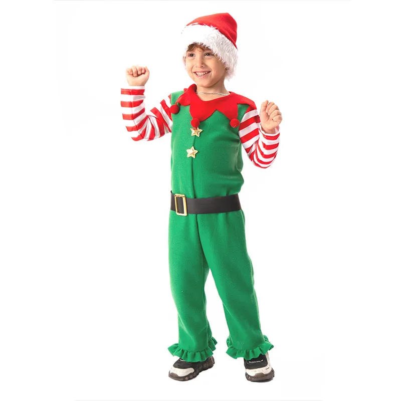 2025 год костюм помощника Санты для мальчиков унисекс праздничные костюмы эльфа