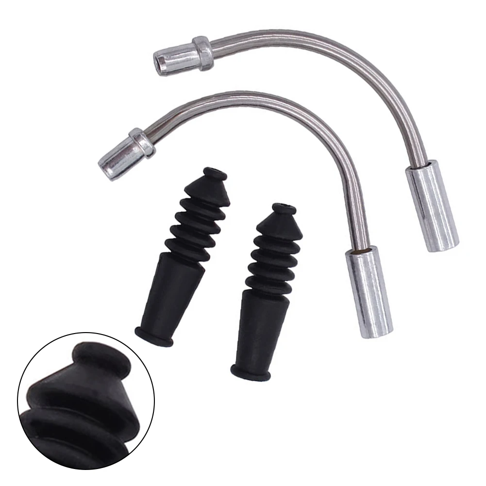 

Elbow Bike V Brake 80mm Noodles Practical Silver Stainless Steel Unversal 1 Pair Cycling Replacement V Brake Boot