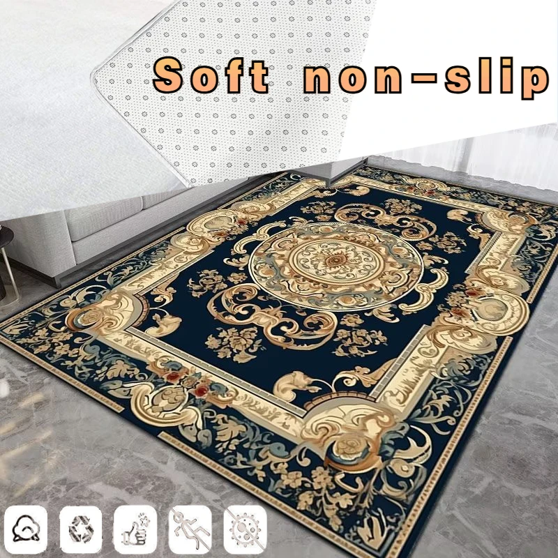 

Роскошный Ковер в классическом стиле для гостиной, модный ковер для одежды, большой ковер для украшения спальни, моющийся нескользящий коврик для журнальных столов