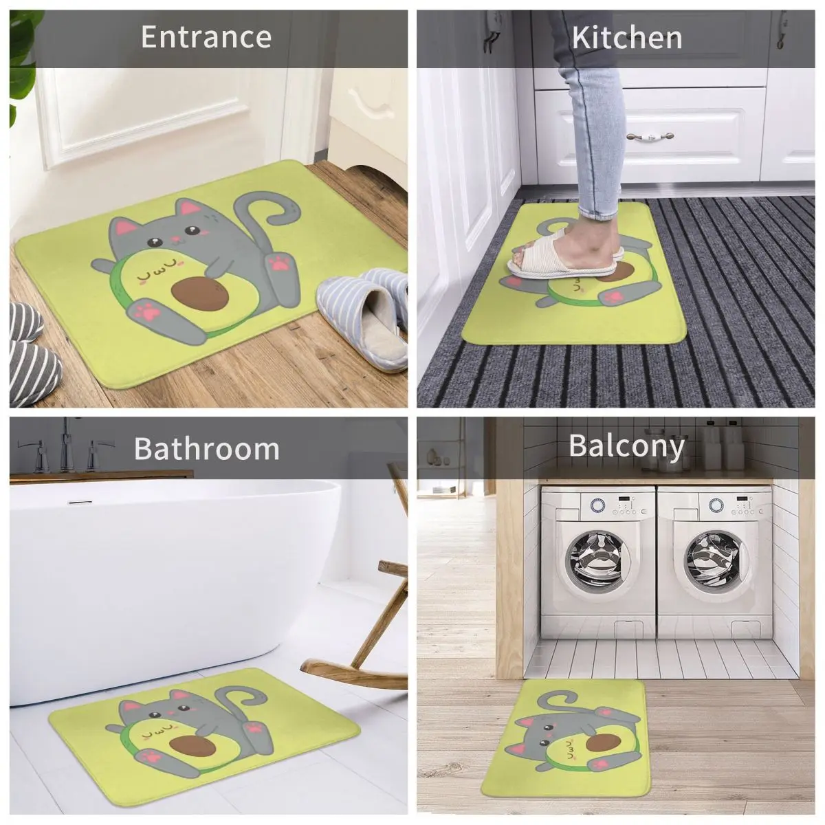 

Door Mat Best Vegan Cat Dad Ever Kawaii Decor 3D Rug Carpet Bathmat Antislip Entrance Living Room Home Kitchen Washable Bathroom