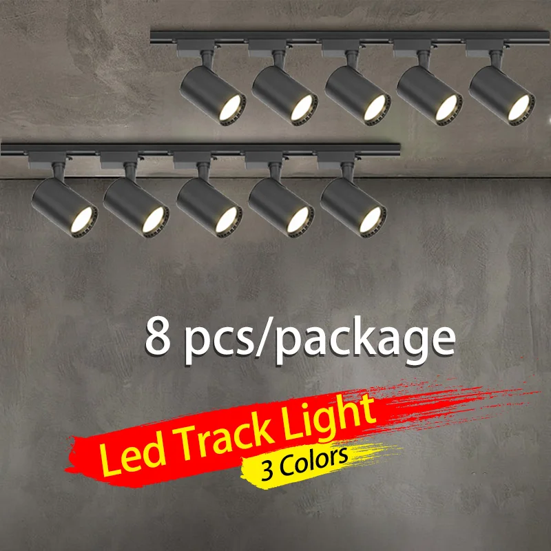 1set Led Track Light Spot LED Rail Light 12W 20W 30W 40W Modern Spotlight Track Lighting Lamp Rail 220V For Home Shop Fixture