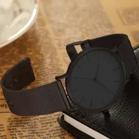 2023 Minimalist Men Fashion Ultra Thin Watches Simple Men Business Stainless Steel Mesh Belt Quartz Watch Leisure Men Watch 5