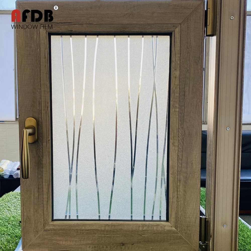 

Многоразмерная матовая полосатая оконная пленка, виниловая декоративная УФ-наклейка на окна, матовая клейкая пленка для стекла