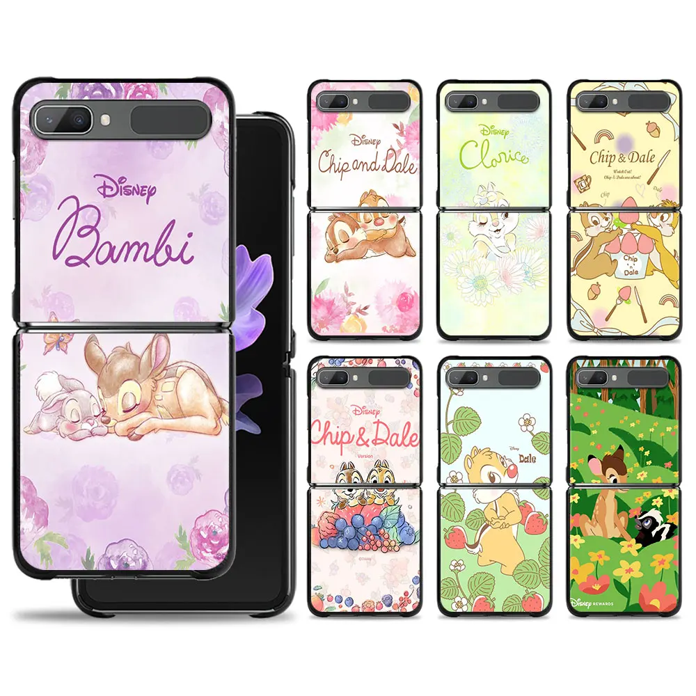 

Disney Bambi Chip and Dale Sika Deer Case For Samsung Galaxy Z Flip 4 Z Flip3 5G Shell for Galaxy Z Flip Hard Cover PC Fundas