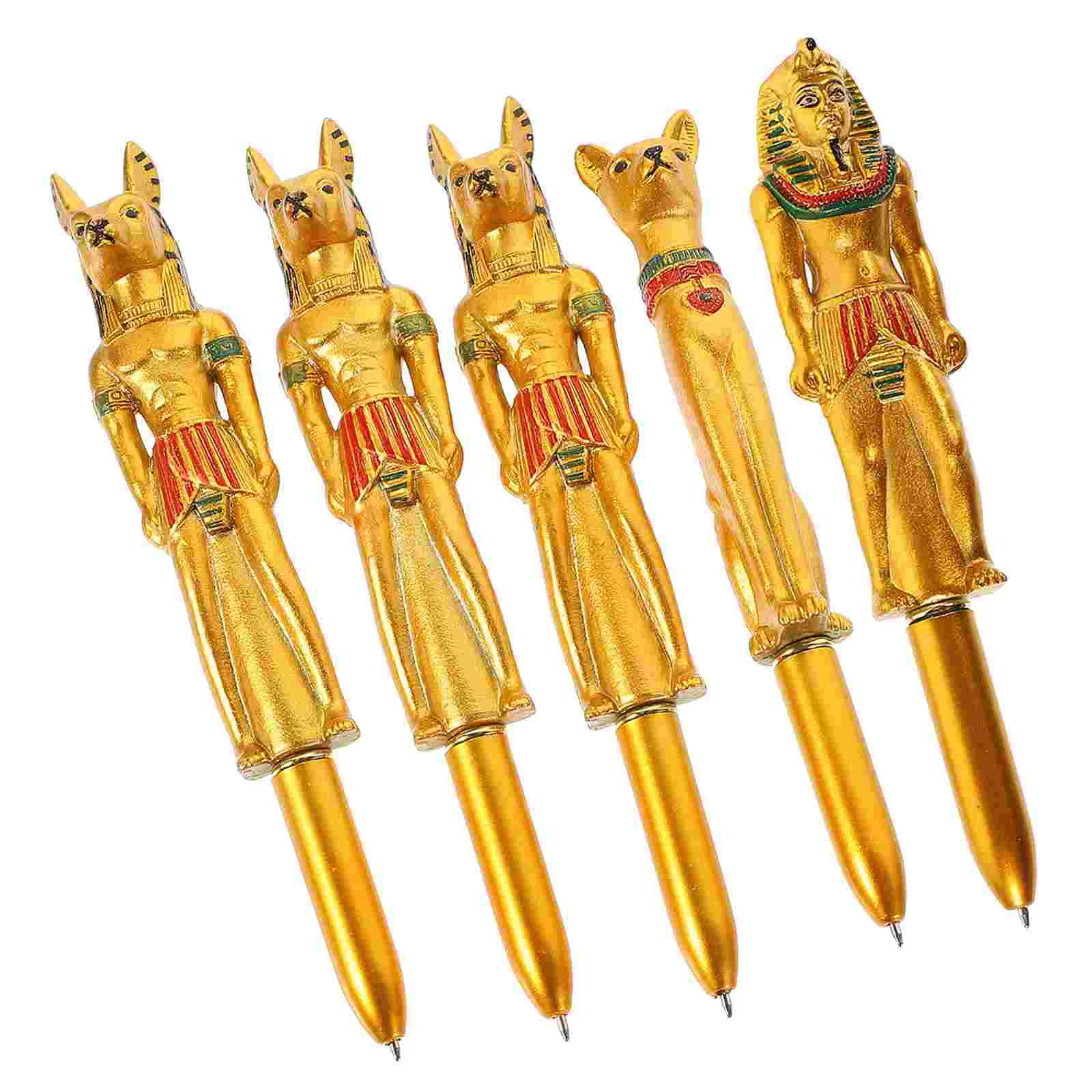 

5pcs Ballpoint Pens,- Point Pens w/ Egyptian Topped, Pens, Gift for Kids Men