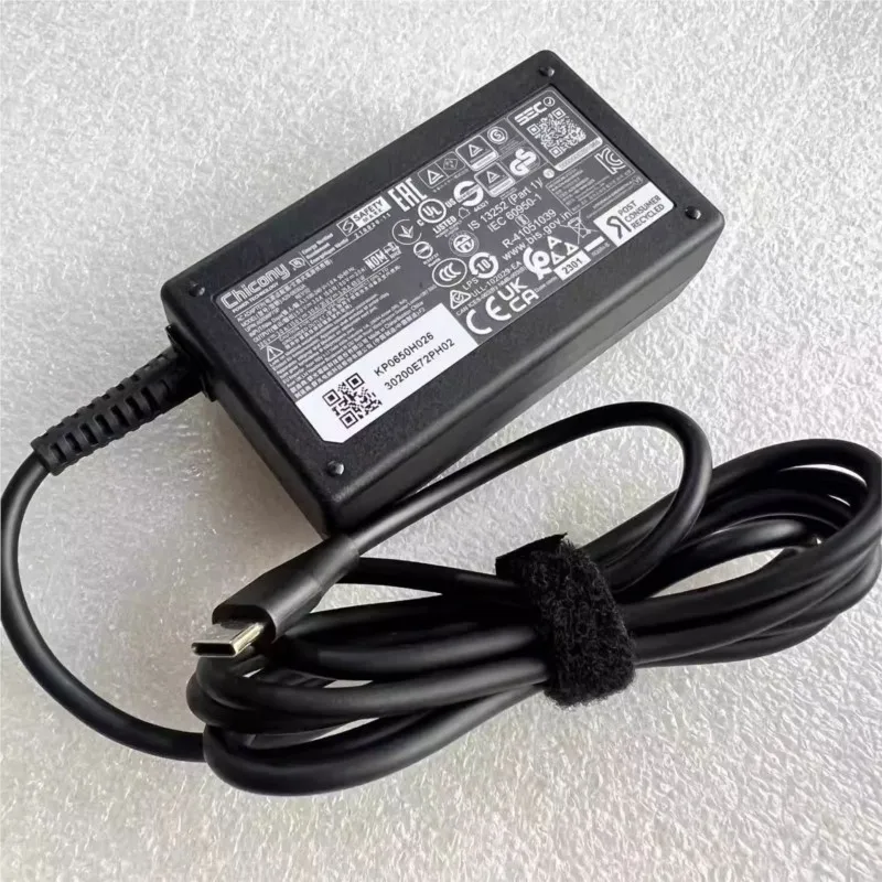 Фото Оригинальный блок питания Chicony 65W 20V 3.25A для MSI Summit E13FlipEvo A12MT-010FR A20-065N3A, адаптер переменного тока A20-065N3A с USB Type-C №2