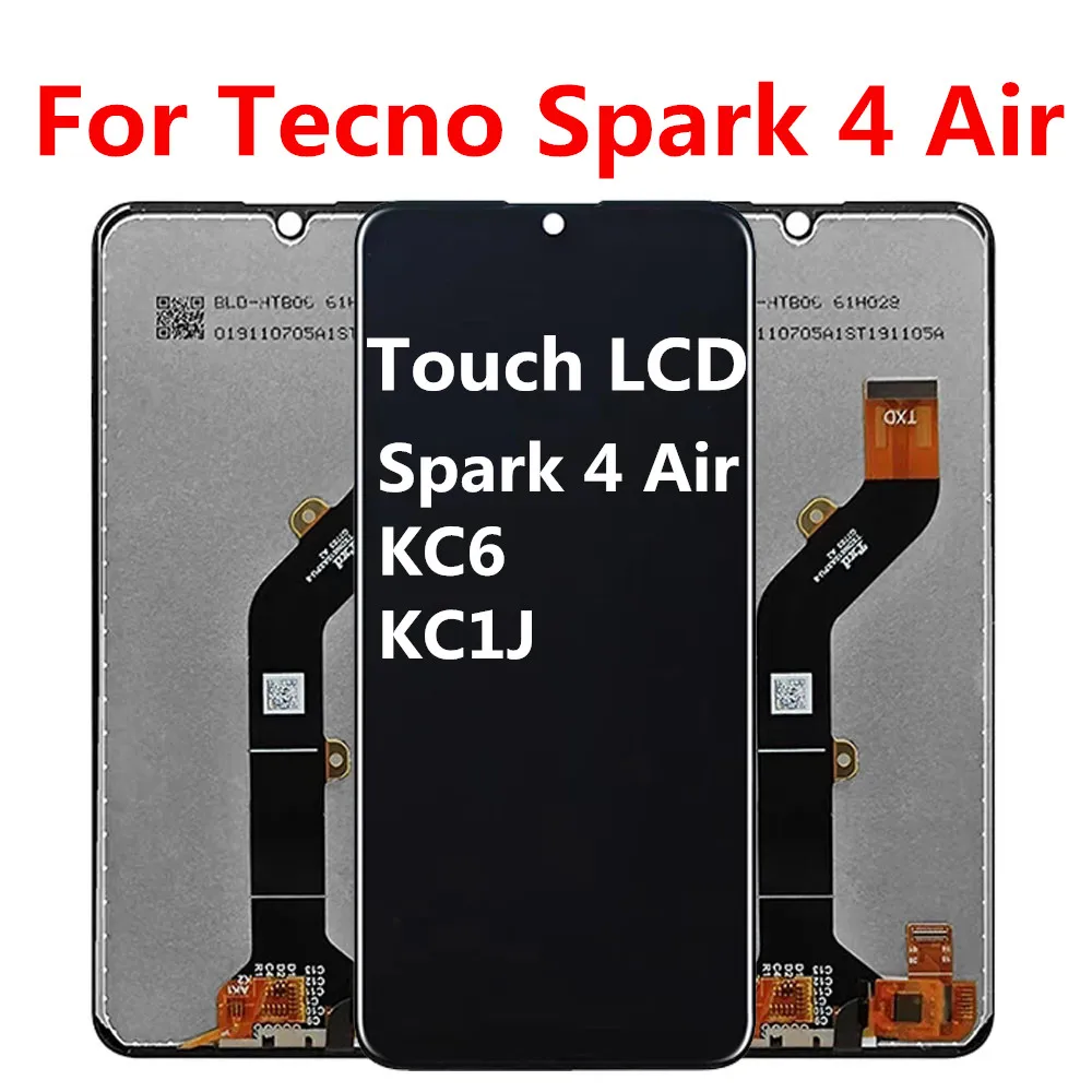 ЖК-экран для Tecno Spark 4 Air KC6 KC1J, дисплей с дигитайзером в сборе для Tecno Spark4 Air, сенсорный ЖК-дисплей