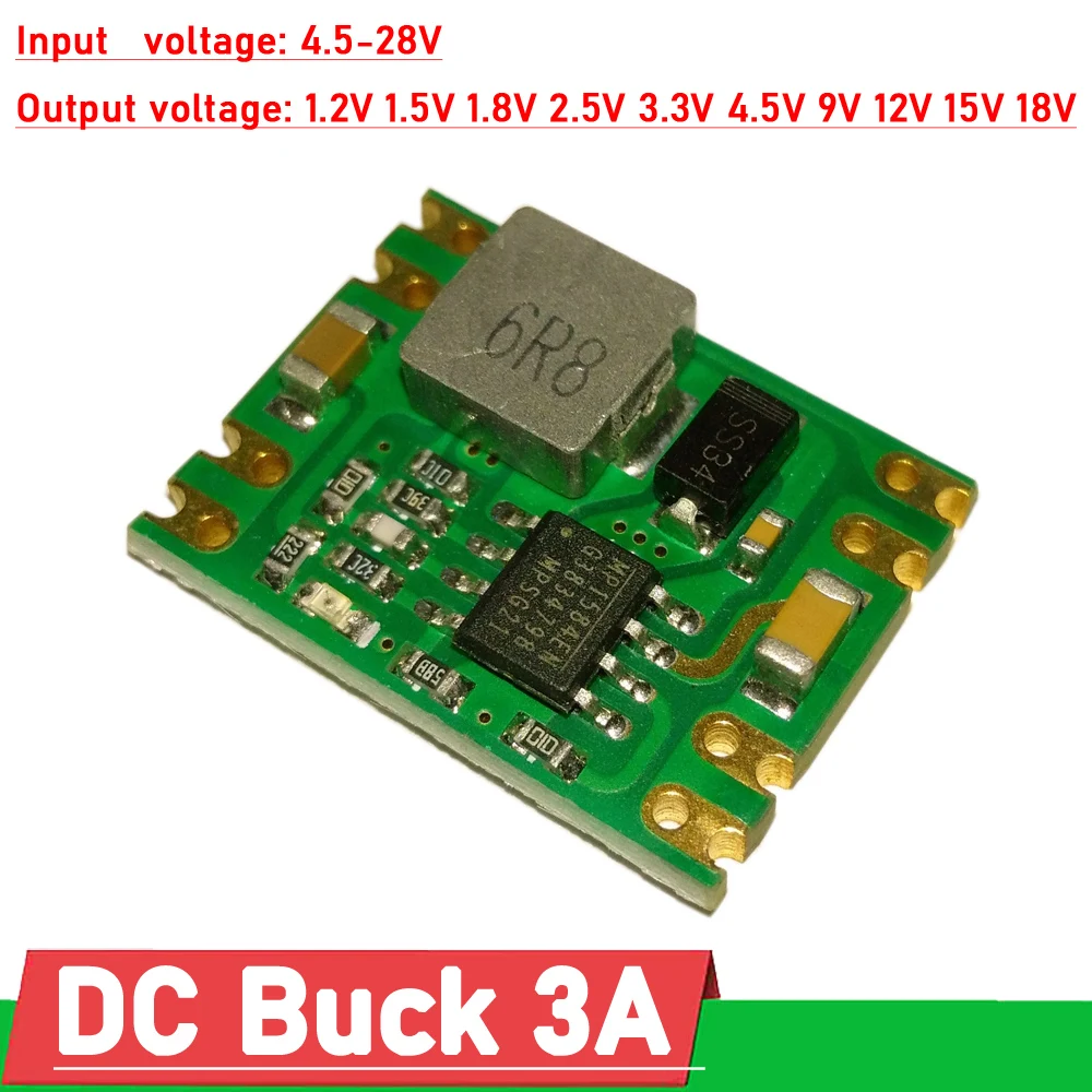 

MP1584 3A DC-DC Buck Converter Module 4.5- 24V TO 1.2V 1.8V 2.5V 3V 3.3V 4V 5V 7.4V 8V 9V 12V Step Down Voltage Regulator POWER