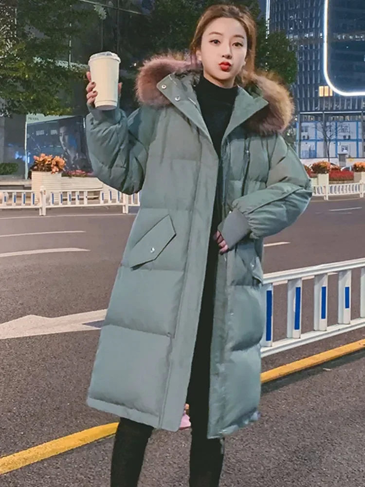 

2023 New Winter Coat Women Loose Cotton Jacket Mid Length Version Winter Clothes Women Korean Version Fashion Winter Jackets