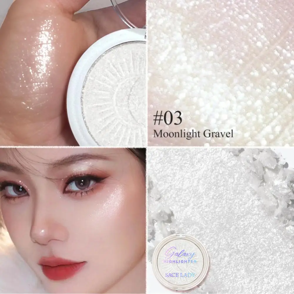 

High Light Powder Pearlescent 3D Glitter Highlighter Contouring Palette Bronzers Three-dimensional Natural Shinmmer Highlighters
