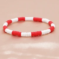 hot shinus bohemia manual polymer clay elastic chain bracelet jewelry string