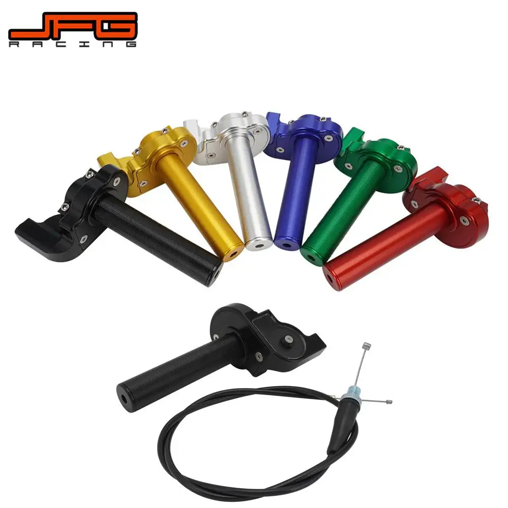 

Universal CNC Aluminum Accelerator Throttle Twist Grips + Cable Replacement For Dirt Bike Quad ATV Pit 50cc 125cc 150cc 250cc