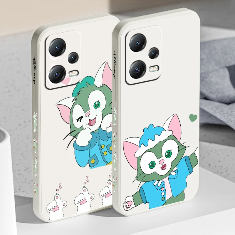 Gelatoni Disney Cute Liquid Left Rope для Xiaomi Redmi Note 13 12 12S 12R 11 11T 11S 10 10S Pro Plus 5G чехол телефона