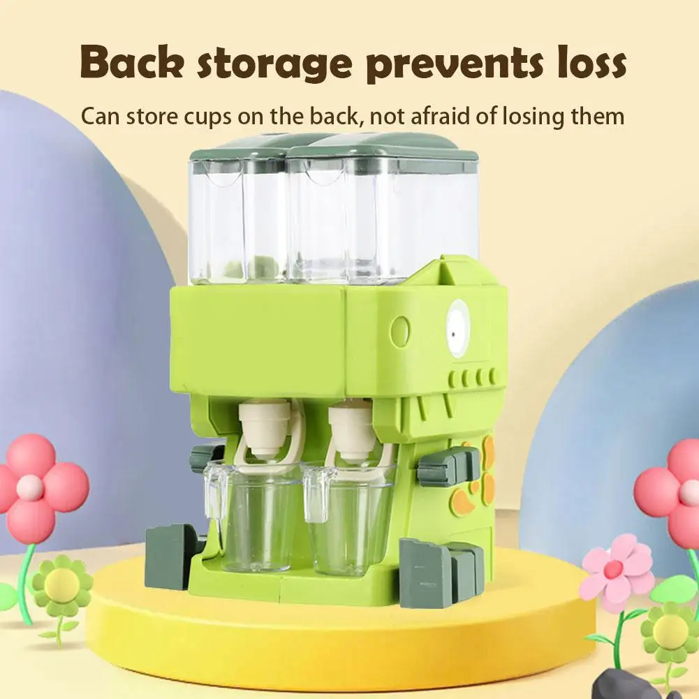 

Mini Children Dinosaur Dual Water Dispenser Toy With Cold/Warm Drinking Juice Water Fountain Kitchen Simulation Furniture T S8T2