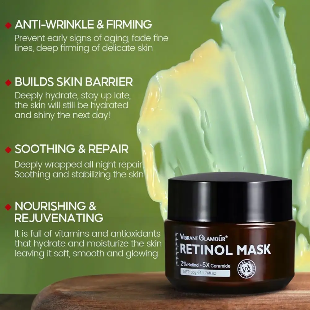

VIBRANT GLAMOUR Retinol Face Cream Anti-Aging Remove Moisturizing Whitening Wrinkle Lifting Care Brightening Facial Skin Fi L6P6