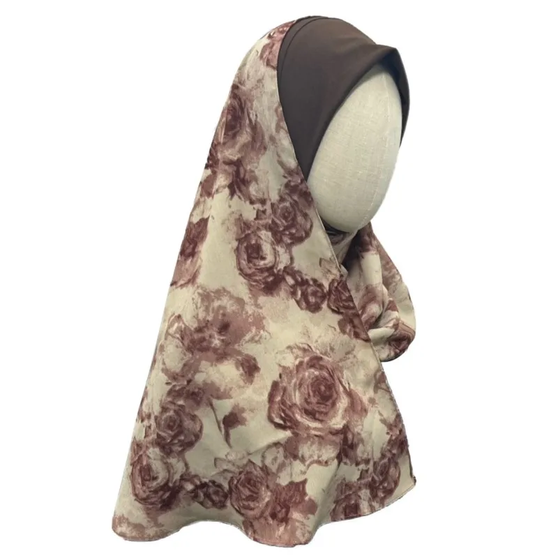 2023 New Women's Headscarf Muslim Hui Middle East Malay Ethnic Set Head Printed Patchwork Chiffon Headscarf Is Code