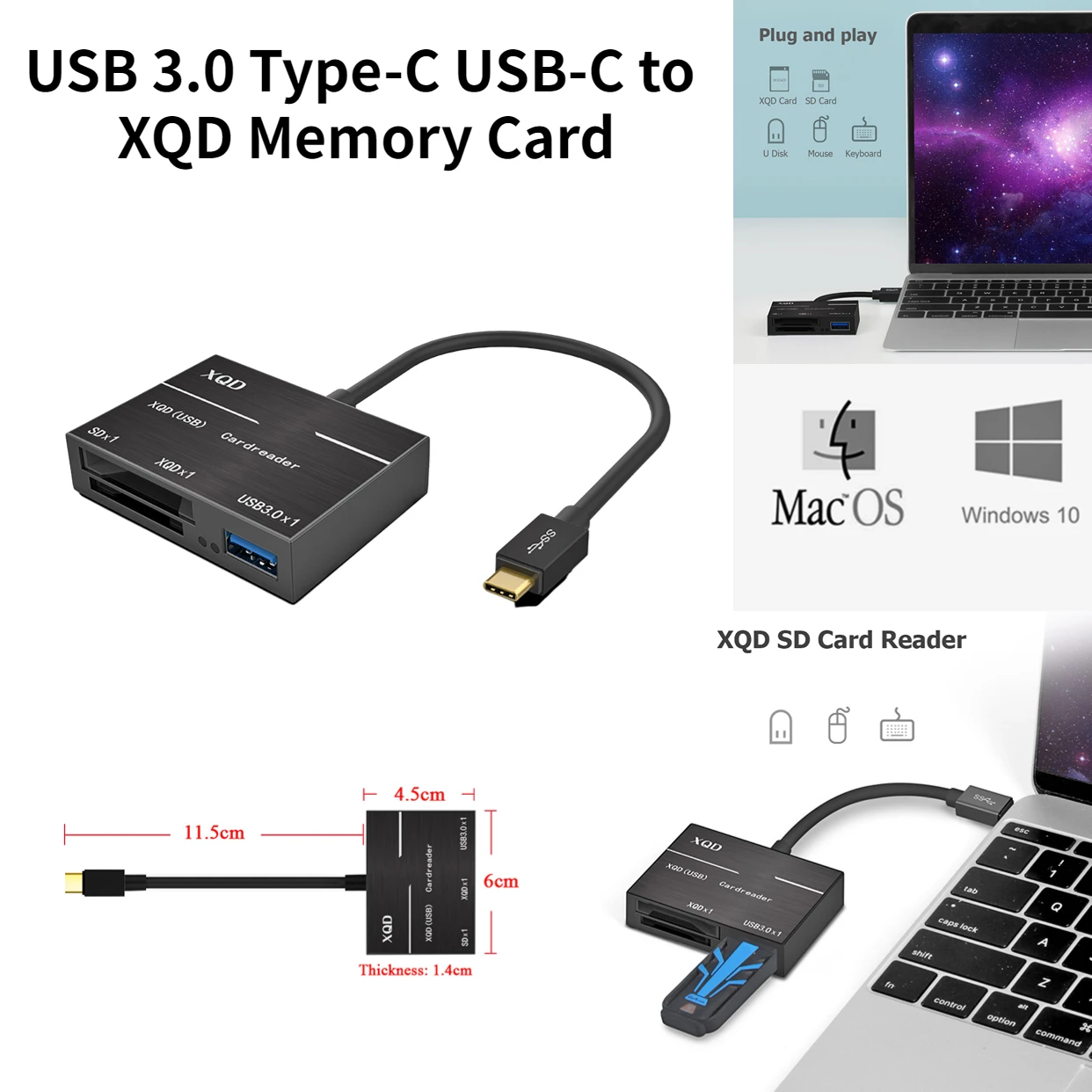 

Новый высокоскоростной картридер Type-C на XQD/SD, USB 3,0, адаптер для камеры Sony серии G, карты Lexar XQD