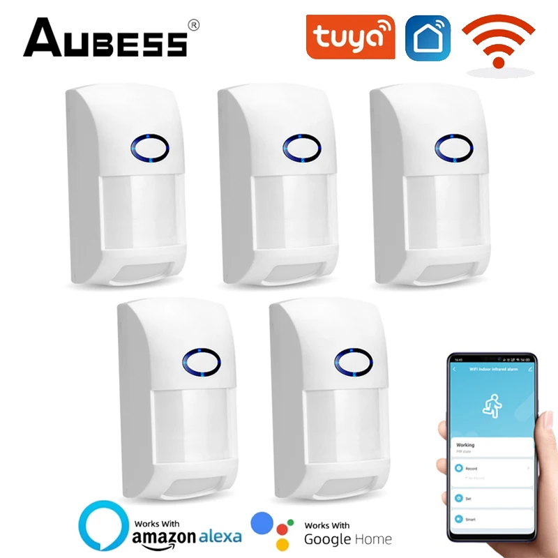 

Tuya Smart WiFi Infrared Detectors Wireless PIR Alarm Motion Sensor Compatible Works with Smart Life APP Alexa Smart Home
