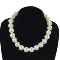 wholesale fashion choker necklace big pearl 18mm round women imitation pearl necklace