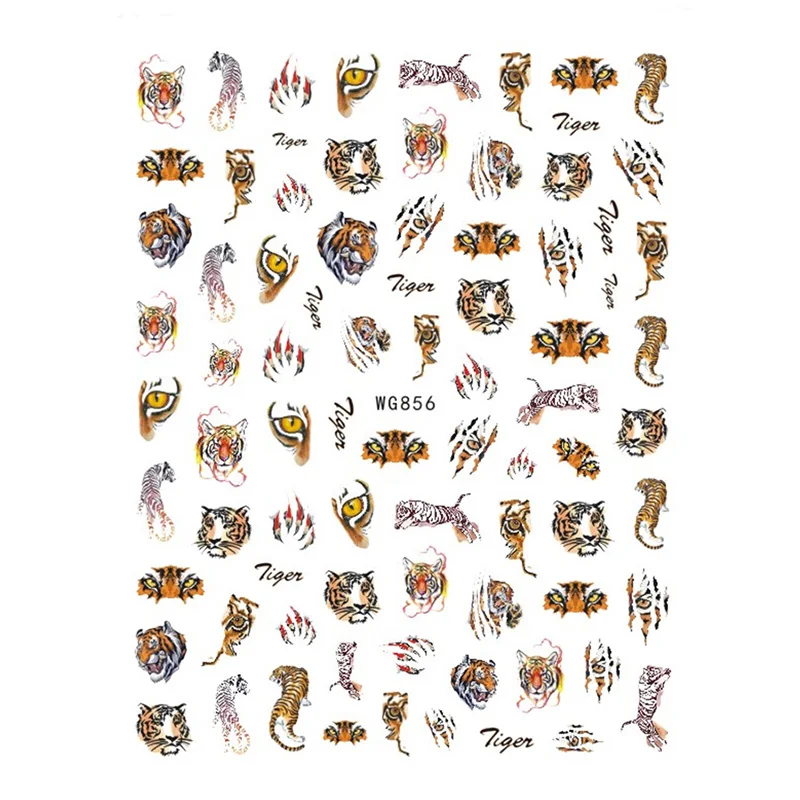 5 шт. наклейки для ногтей в виде тигра | Красота и здоровье