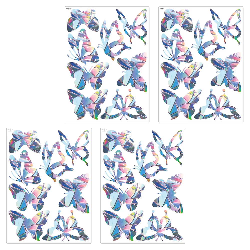 

4pcs Static Glass Clings Indoor DIY Sticker Anti-collision Glass Sticker Window Decals DIY Sticker for Families