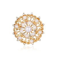 imitation pearl flower brooch fashion new creative brooch golden brooch women mother birthday party banquet jewelry gift pin