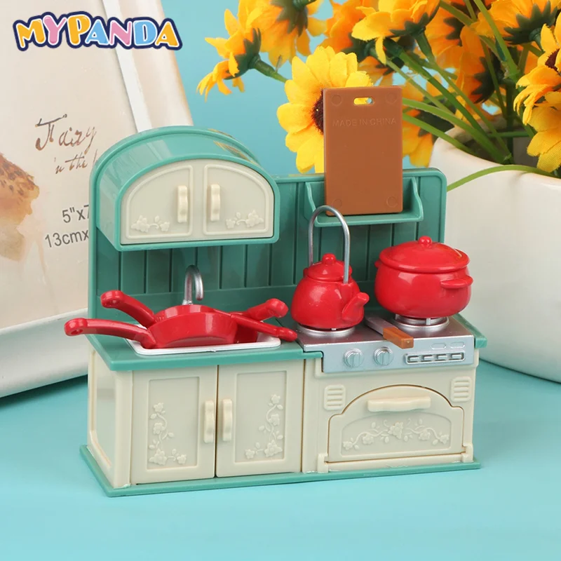 

1set Dollhouse Miniature Accessories Kettle Cooktop Washbasin Simulation Furniture Tea Pot Kitchen Model Furniture Toys