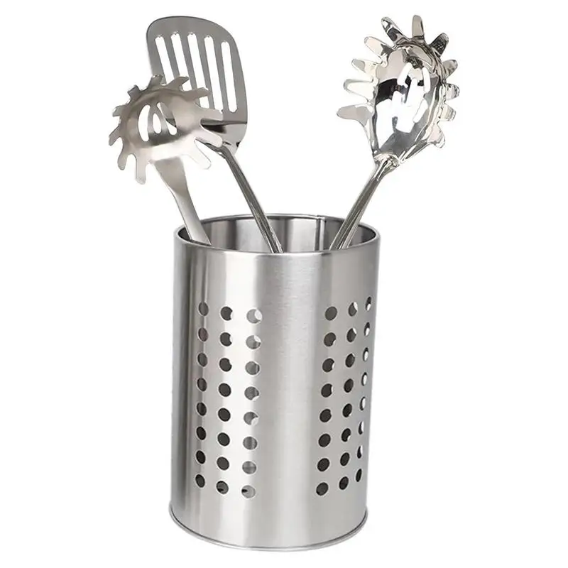 

Dishwasher Chopstick Basket Stainless Steel Hollowed Chopstick Drainer Basket Rack Chopstick Tube With Round Holes For