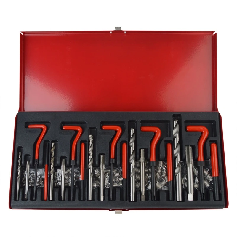 

131 pcs Stripped Thread Rethread Recoil Repair Kit Metric M5 M6 M8 M10 M12 for Engine and Other Auto Applications