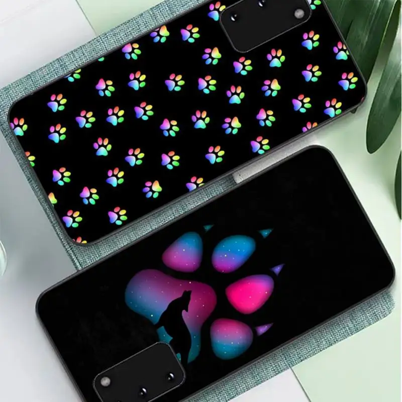

FHNBLJ Dog Footprint Paw Phone Case for Samsung A51 A30s A52 A71 A12 for Huawei Honor 10i for OPPO vivo Y11 cover