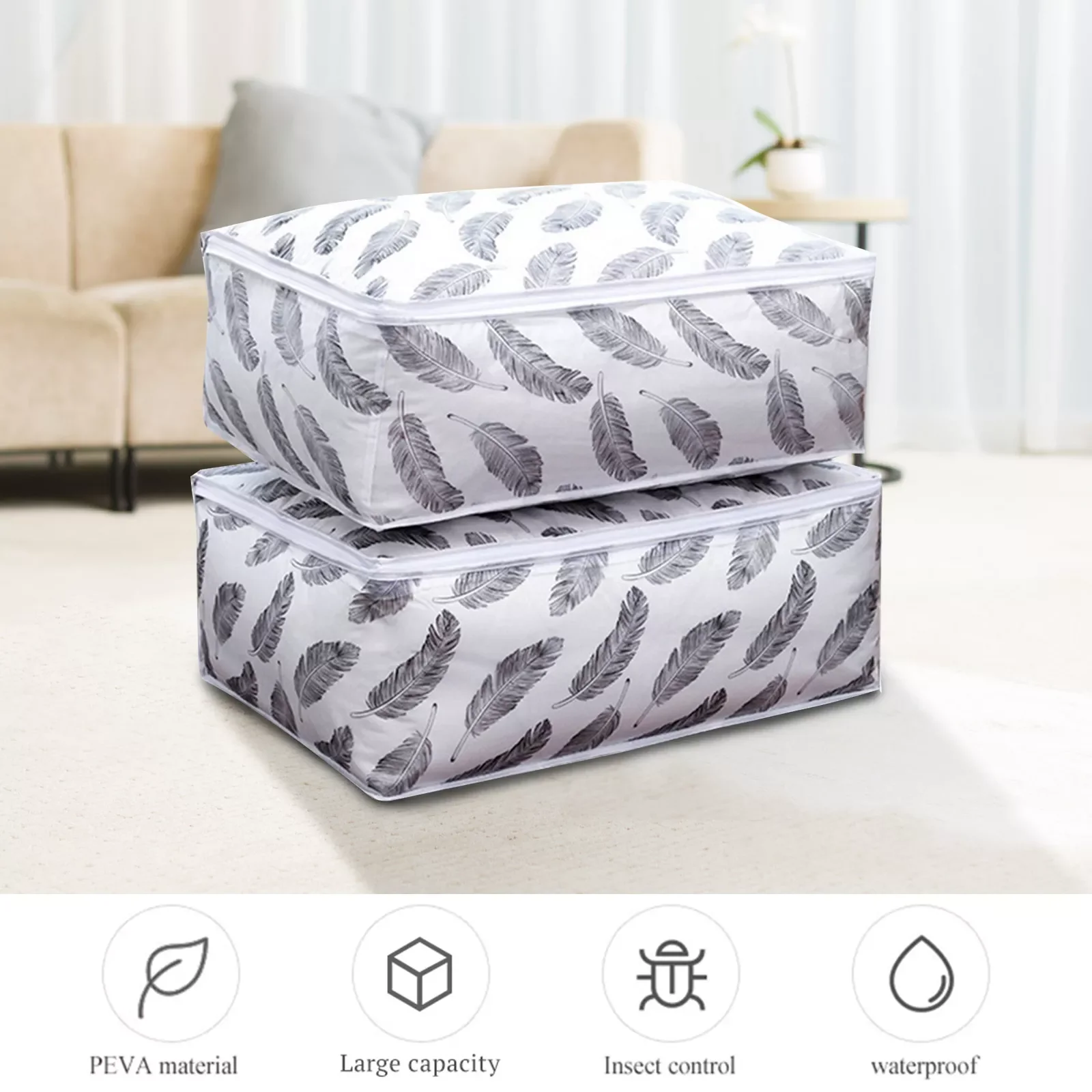 

2022New NEW Foldable Storage Bags Clothes Blanket Quilt Closet Sweater Organizer Box Pouches Fashion Sale Clothes Cabinet Organi
