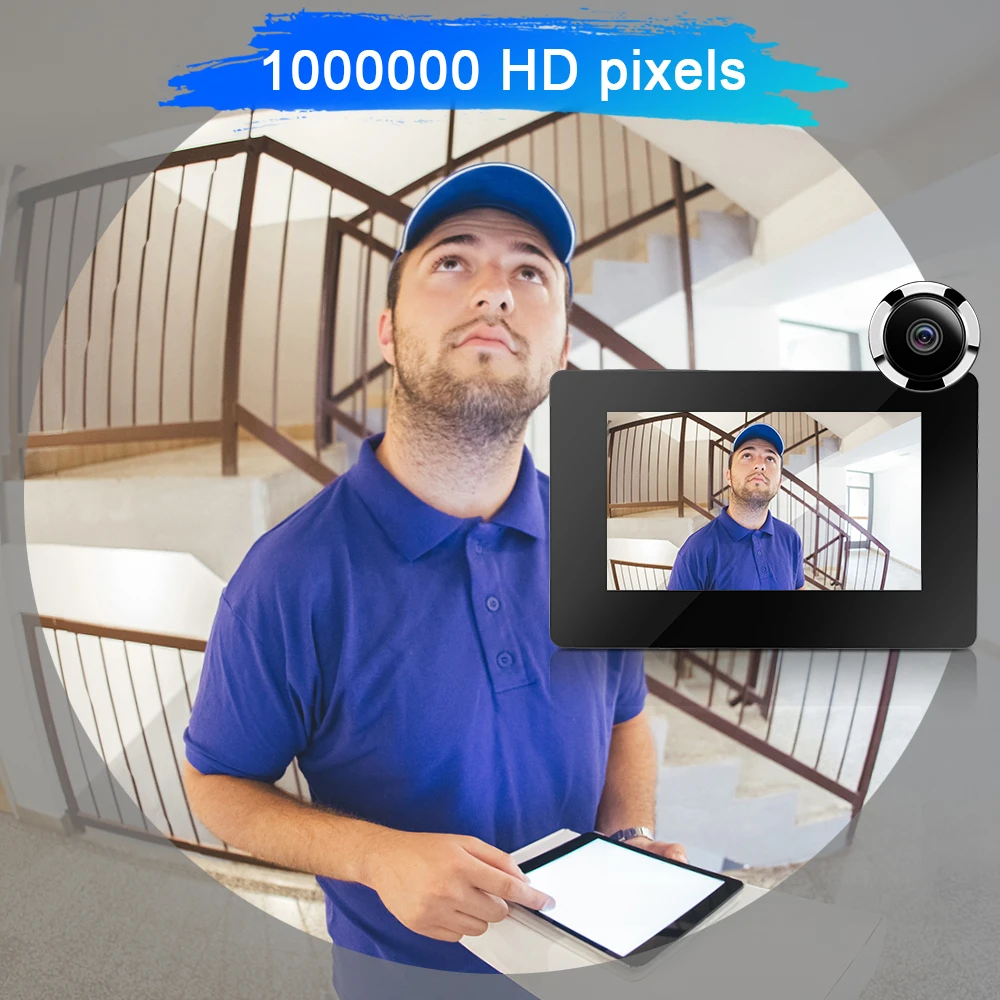 WSDCAM 4.3 Inch Peephole Doorbell 720P Door Viewer Monitor 145°Wide Angle Camera Doorbell Security Bell For Home Apartment enlarge