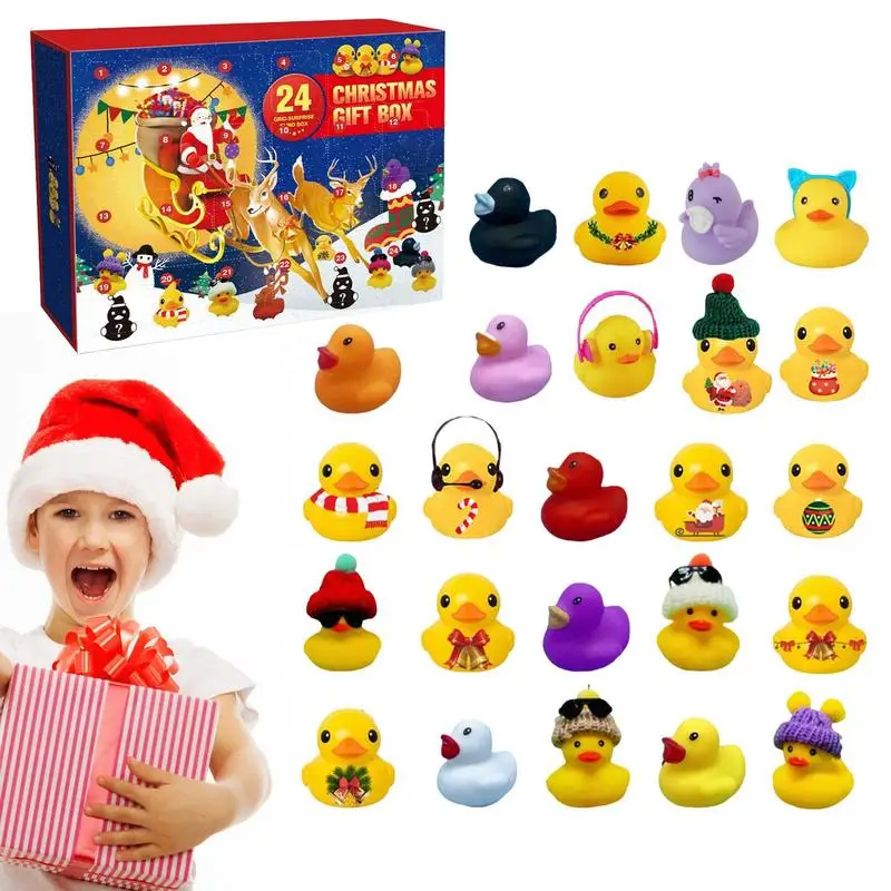 

Christmas Countdown Toys 24pcs Cute Rubber Ducks Set For Kids Christmas Advent Calendar For Classroom Rewards Boys And Girls