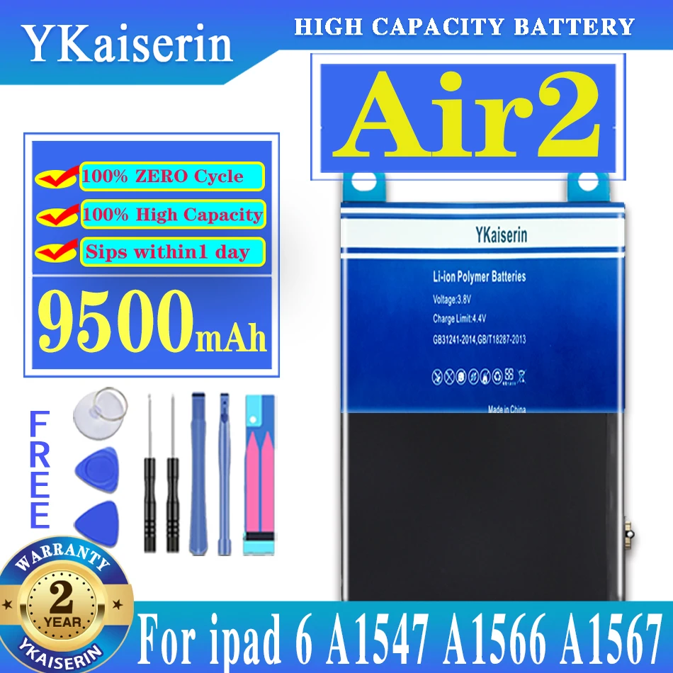 

9500mAh Battery For Apple iPad 6 Air 2 A1566/A1567/A1547 Li-polymer Tablet Bateria For Apple IPad6 Air2 Batteries + track code