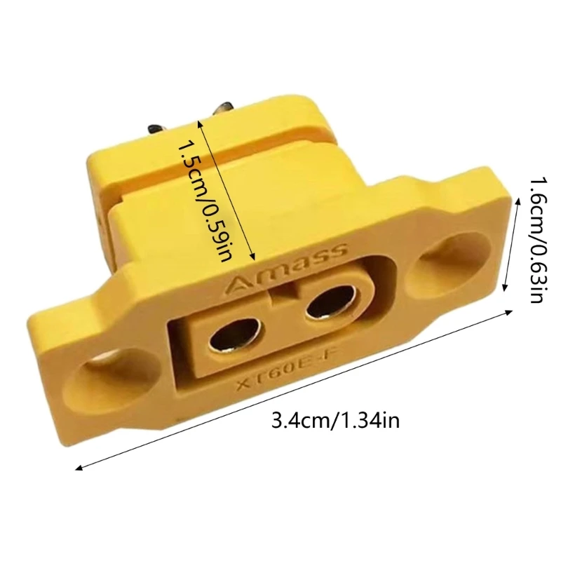 DXAB XT60E-F Позолоченный разъем XT60 Розетка для крепления на панели фиксированная