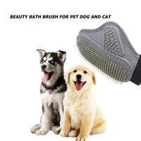1 pcs durable pet brush glove grooming combs tpr gray palm shaped massage mitt hair collector dog cat bath cleaning accessories