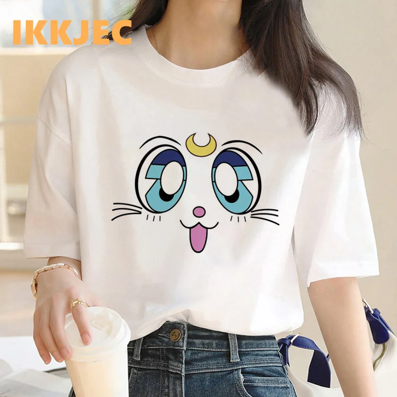 

Japanese Anime Cat t-shirt female kawaii ulzzang japanese harajuku kawaii print t shirt streetwear vintage