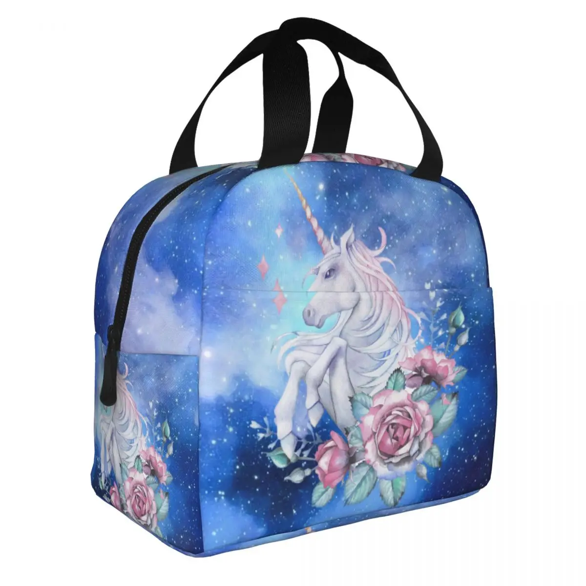 

Сумка-тоут для ланча с милым единорогом и цветочным принтом, Портативная сумка-холодильник, теплые изолированные коробки для ланча для детей, школы, женщин, коробка для еды